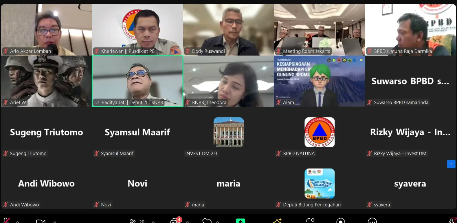 BNPB Kembangkan Penyusunan Kurikulum Senior Disaster Management System
