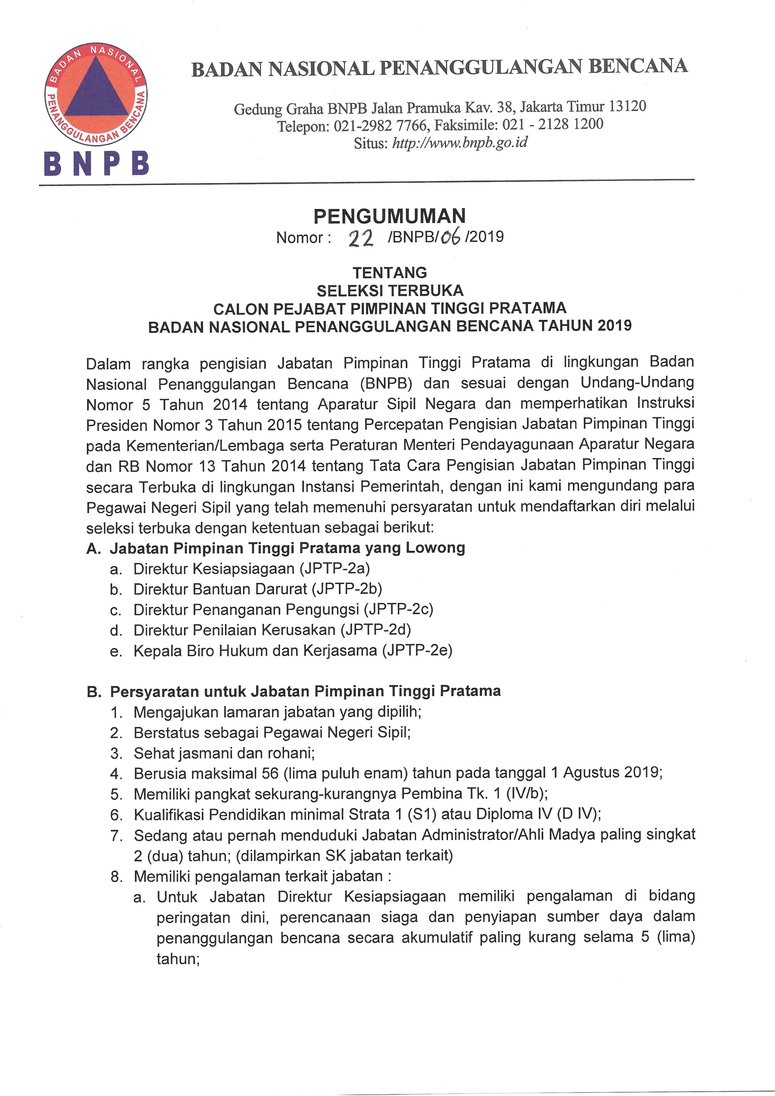 SELEKSI TERBUKA CALON PEJABAT PIMPINAN TINGGI PRATAMA