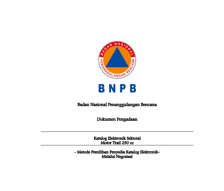 Undangan Penyampaian Penawaran  Katalog Motor Trail 250 cc Dalam Rangka E-katalog Sektoral