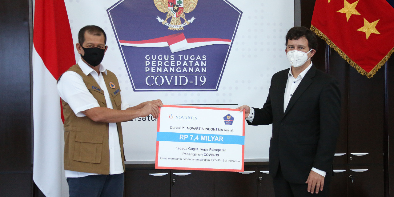 Gugus Tugas Terima Bantuan Donasi 7,4 M dari PT Novartis Indonesia