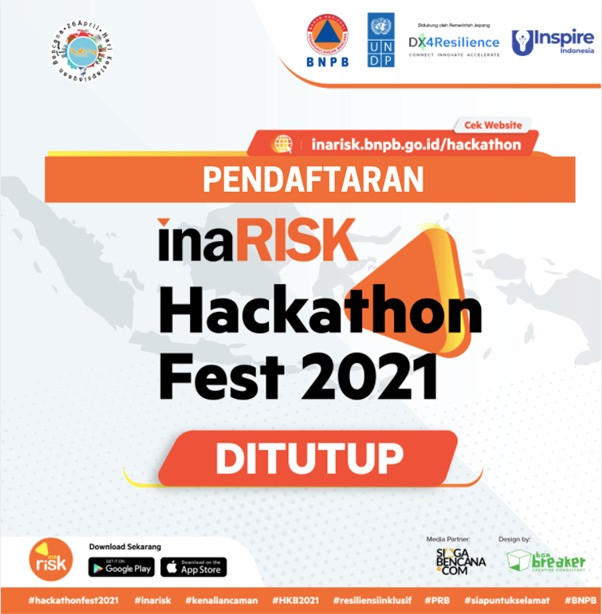 BNPB Tutup Pendaftaran Kompetisi InaRISK Hackathon Fest 2021