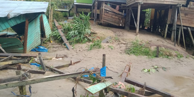 Banjir Kabupaten Malinau Mulai Surut Tinggalkan Kerusakan Sejumlah Bangunan