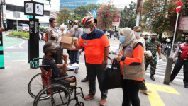 BNPB Bagikan 1,5 Juta Masker di 135 Titik Wilayah Ibu Kota